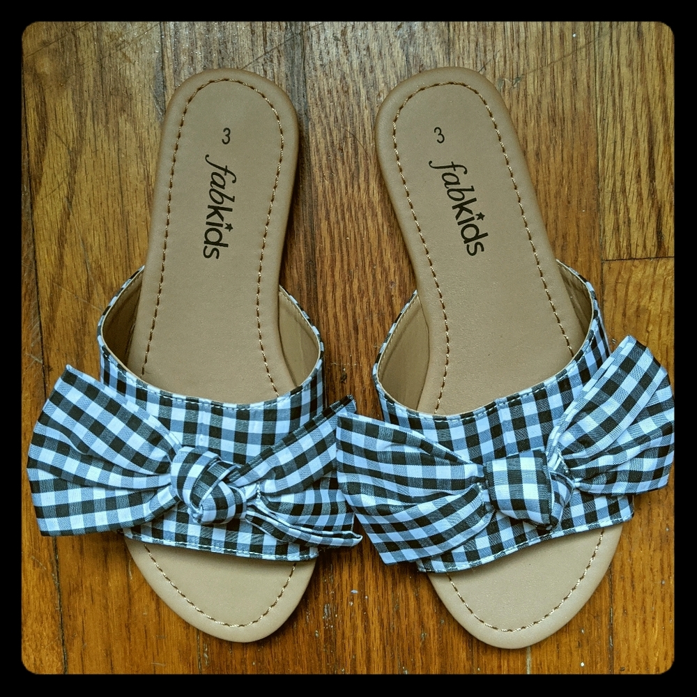 Fabkids Gingham Slide Sandals